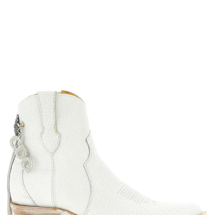 Comme Des Garçons White Cowhide Chelsea Boots Comme Des Garçons