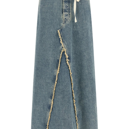 Maison Margiela Blue Cotton Mini Skirt Maison Margiela