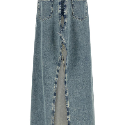 Maison Margiela Blue Cotton Mini Skirt Maison Margiela