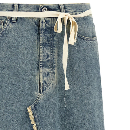 Maison Margiela Blue Cotton Mini Skirt Maison Margiela