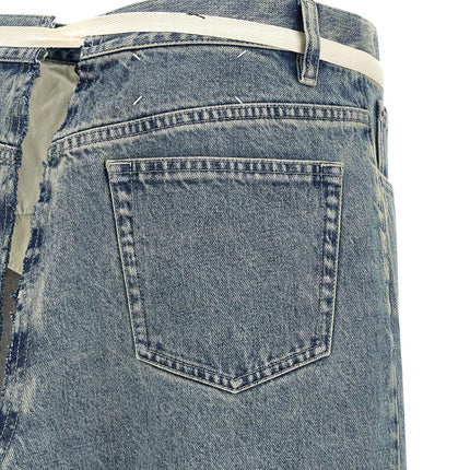 Maison Margiela Blue Cotton Mini Skirt Maison Margiela