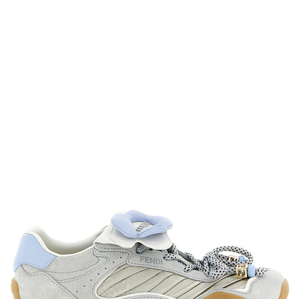 Fendi Gray Calfskin Athletic Sneakers Fendi