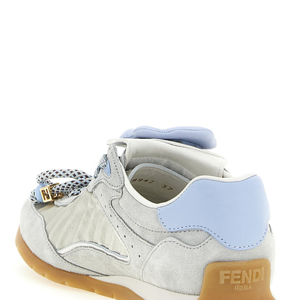 Fendi Gray Calfskin Athletic Sneakers Fendi