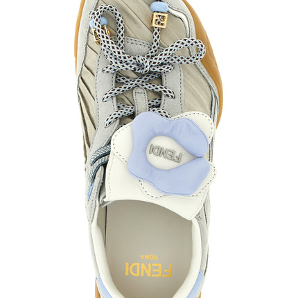 Fendi Gray Calfskin Athletic Sneakers Fendi