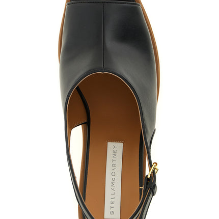 Stella McCartney Black Polyurethane Wedge Sandals Stella McCartney
