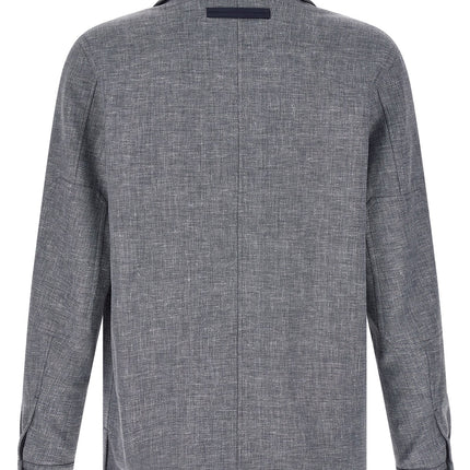 ZEGNA Blue Linen Blouse ZEGNA