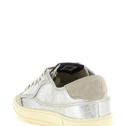 Autry Silver Canvas Low Top Sneakers Autry