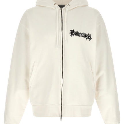 Balenciaga White Cotton Sweatshirt Balenciaga