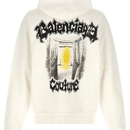 Balenciaga White Cotton Sweatshirt Balenciaga
