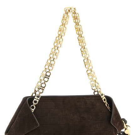 Ferragamo Brown Goatskin Shoulder Bag Ferragamo