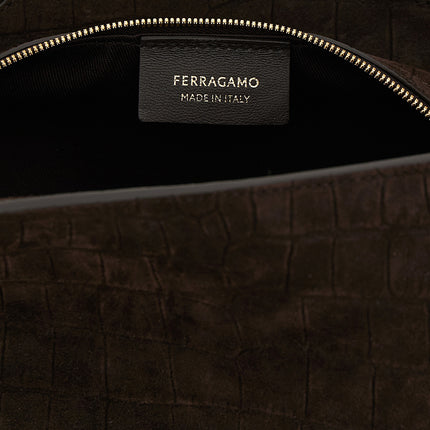Ferragamo Brown Goatskin Shoulder Bag Ferragamo