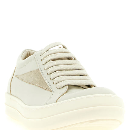 Rick Owens Beige Cowhide Low Top Sneakers