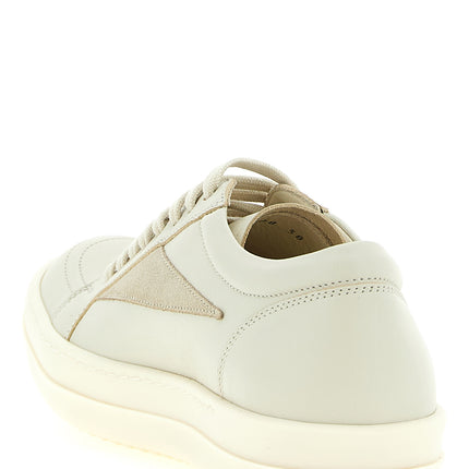 Rick Owens Beige Cowhide Low Top Sneakers