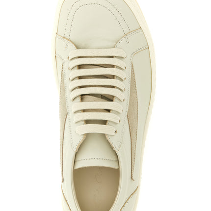 Rick Owens Beige Cowhide Low Top Sneakers