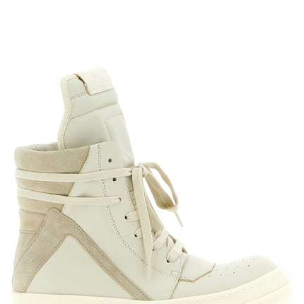 Rick Owens Beige Cowhide Athletic Sneakers