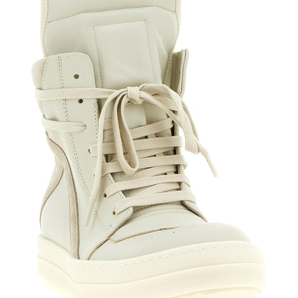 Rick Owens Beige Cowhide Athletic Sneakers