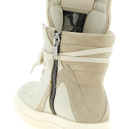 Rick Owens Beige Cowhide Athletic Sneakers