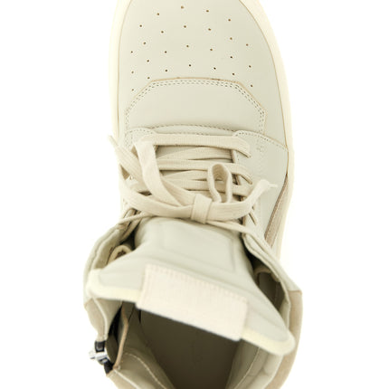 Rick Owens Beige Cowhide Athletic Sneakers