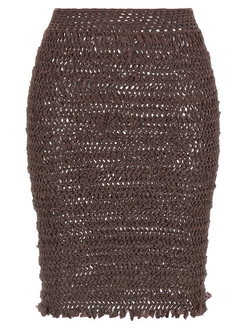 ALLIS Brown Polyester Midi Skirt ALLIS