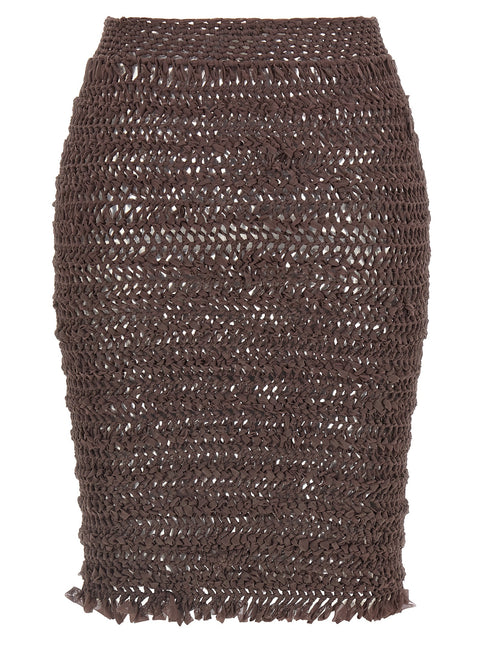 ALLIS Brown Polyester Midi Skirt ALLIS