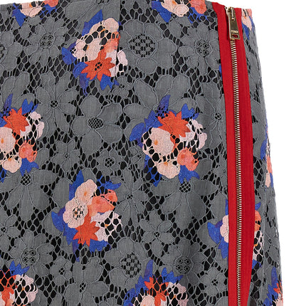 Fendi Gray Cotton Midi Skirt