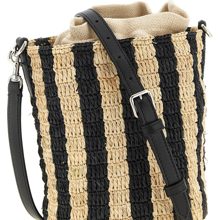 Valentino Garavani Black Straw Shoulder Bag