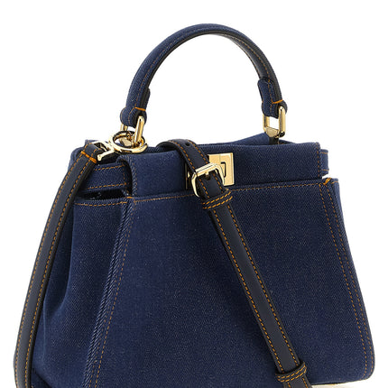 Fendi Blue Cotton Handbag