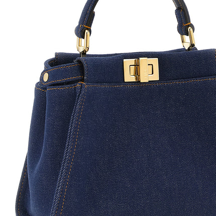 Fendi Blue Cotton Handbag