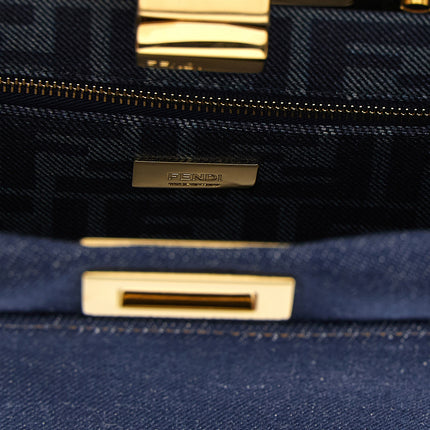 Fendi Blue Cotton Handbag