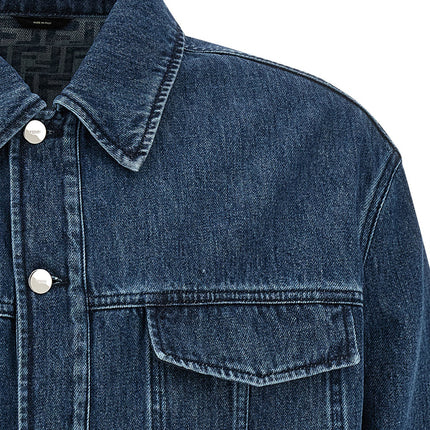 Fendi Blue Cotton Denim Jacket