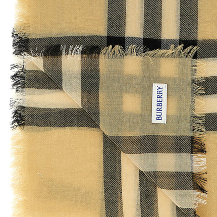 Burberry Beige Wool Scarf Burberry