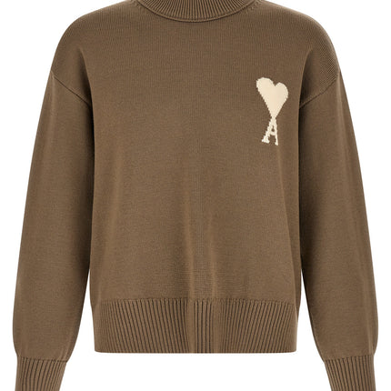 Ami Paris Beige Wool Cardigan