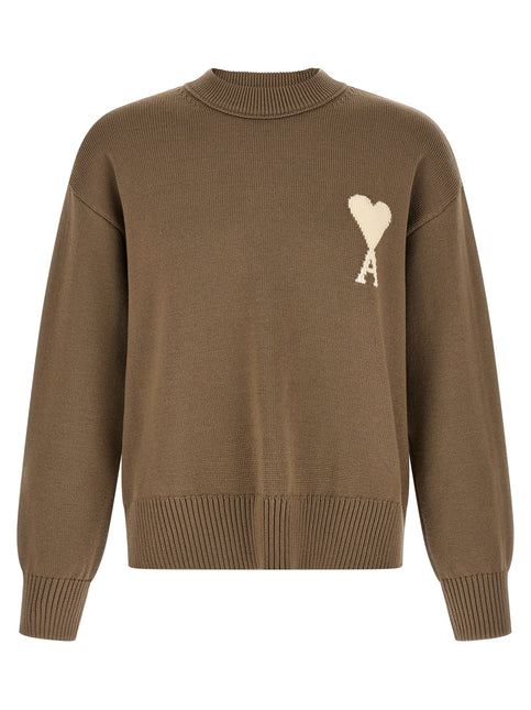 Ami Paris Beige Wool Cardigan Ami Paris