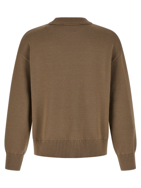 Ami Paris Beige Wool Cardigan Ami Paris