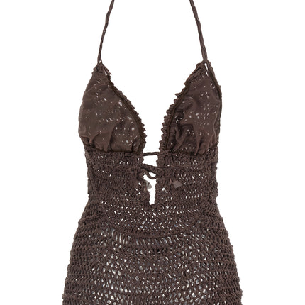 ALLIS Brown Polyester Jumpsuit