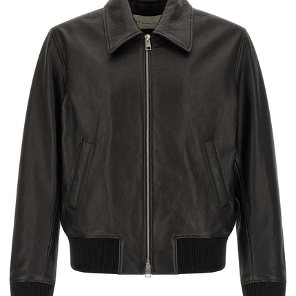 Ami Paris Black Lamb Leather Leather Jacket