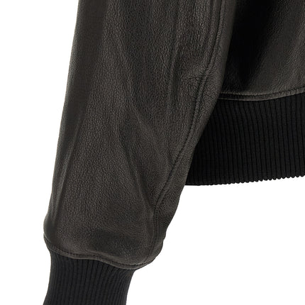 Ami Paris Black Lamb Leather Leather Jacket