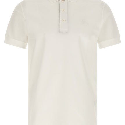 Burberry White Cotton Polo Shirt