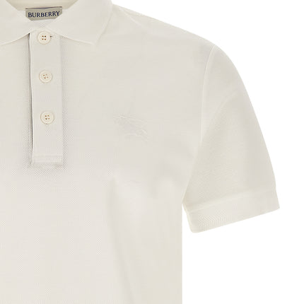 Burberry White Cotton Polo Shirt