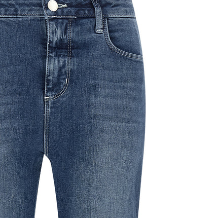 L'Agence Blue Cotton Flared Jeans