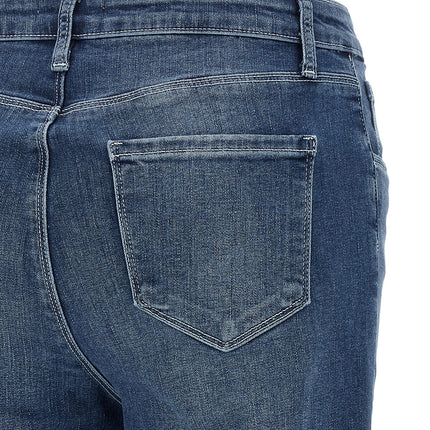 L'Agence Blue Cotton Flared Jeans