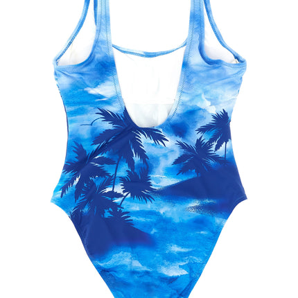 Polo Ralph Lauren Blue Nylon One-Piece Swimsuit
