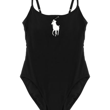 Polo Ralph Lauren Black Nylon One-Piece Swimsuit