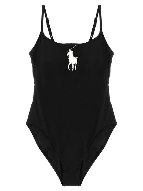 Polo Ralph Lauren Black Nylon One-Piece Swimsuit Polo Ralph Lauren