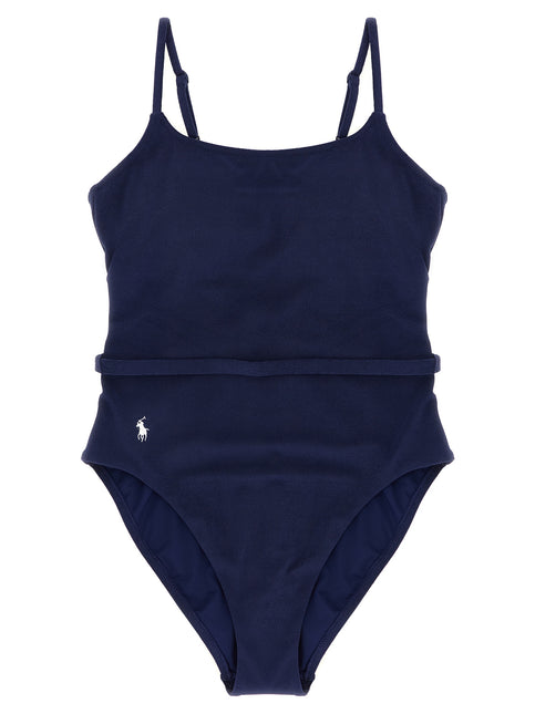 Polo Ralph Lauren Blue Polyester One-Piece Swimsuit Polo Ralph Lauren