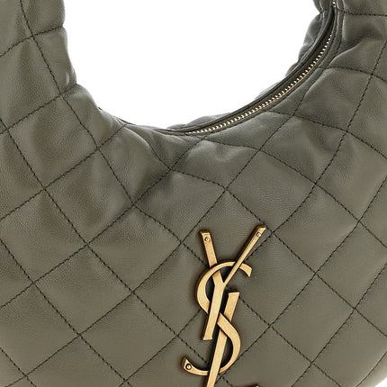 Saint Laurent Gray Lamb Leather Handbag