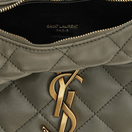 Saint Laurent Gray Lamb Leather Handbag