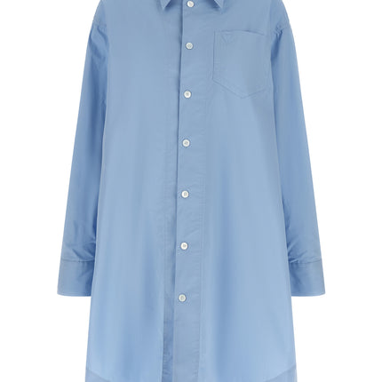 Ami Paris Blue Cotton Midi Dress