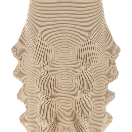 Issey Miyake Beige Polyester Midi Skirt