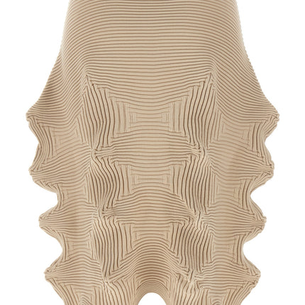 Issey Miyake Beige Polyester Midi Skirt